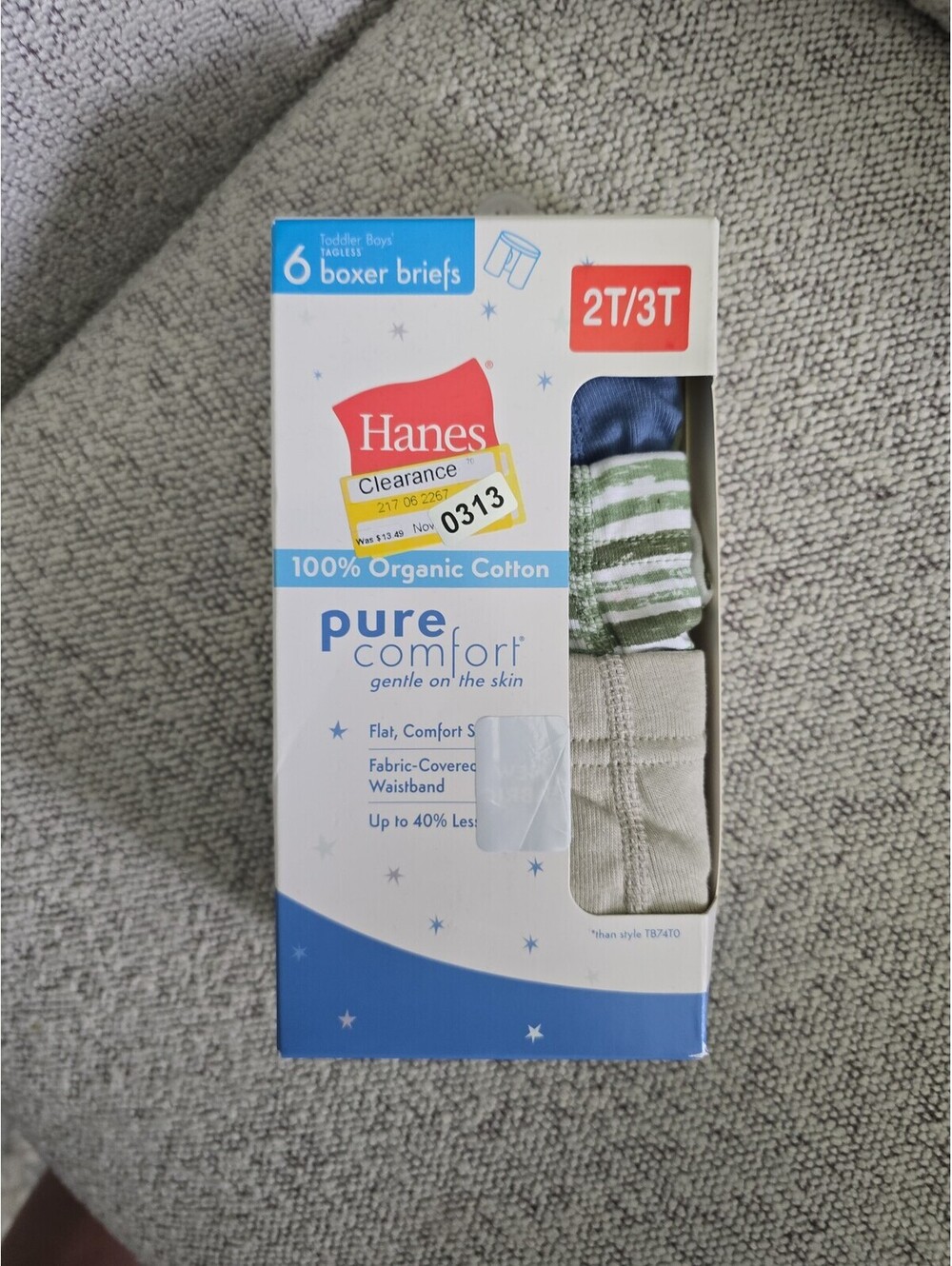 2t/3t brand new hanes boxer briefs item 313 bin 19